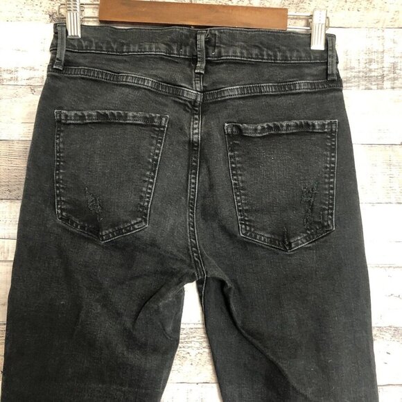 Agolde Feel Good Black Skinny Jeans Distressed Raw Hem Womens Size 28 - Picture 4 of 10